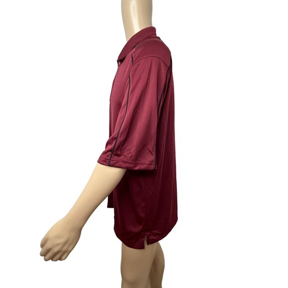Top Flite Men's XL Golf Polo Shirt Maroon Short Sleeve Polyester 3 Button Casual - Picture 2 of 11